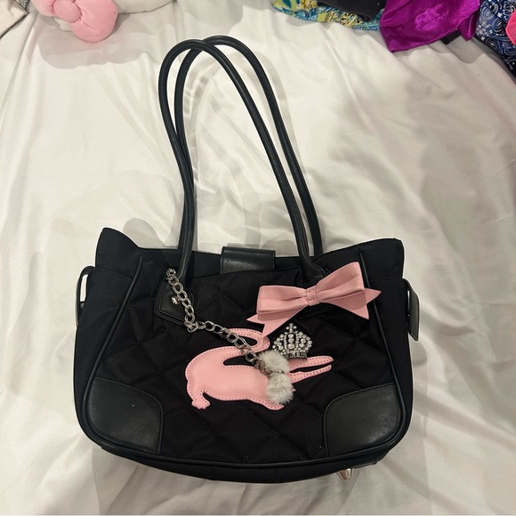 Quilted light pink crocodile on a leash handbag my flat in London - Picture 2 of 5